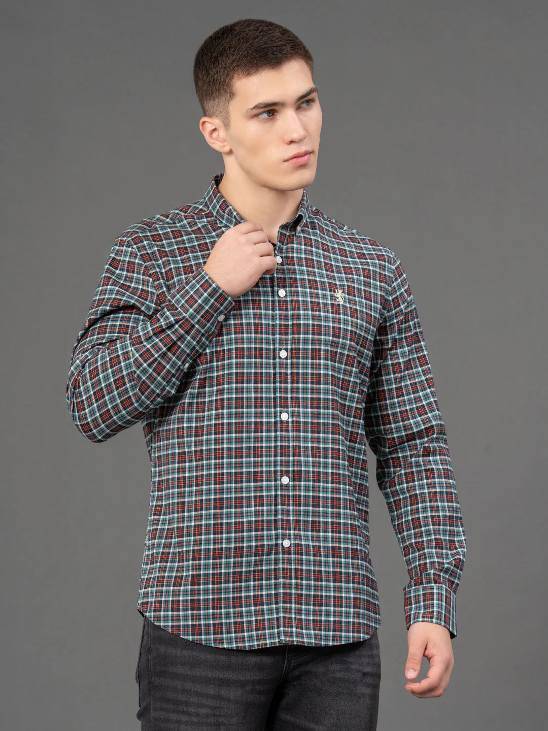 Multi Coloured Checked Shirt for Men - Image 2