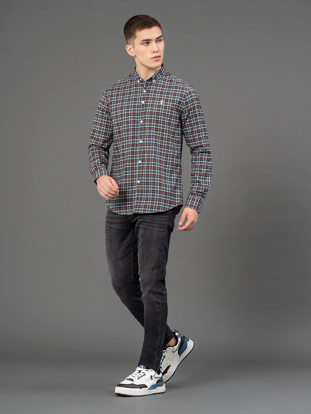 Multi Coloured Checked Shirt for Men - Image 5