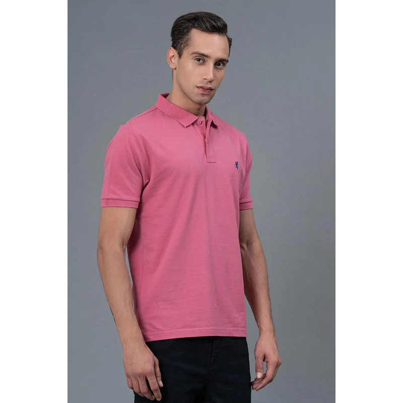 Muted Pink Men's Polo T-Shirt - Image 2