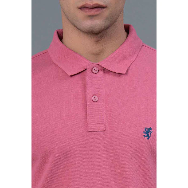 Muted Pink Men's Polo T-Shirt - Image 4