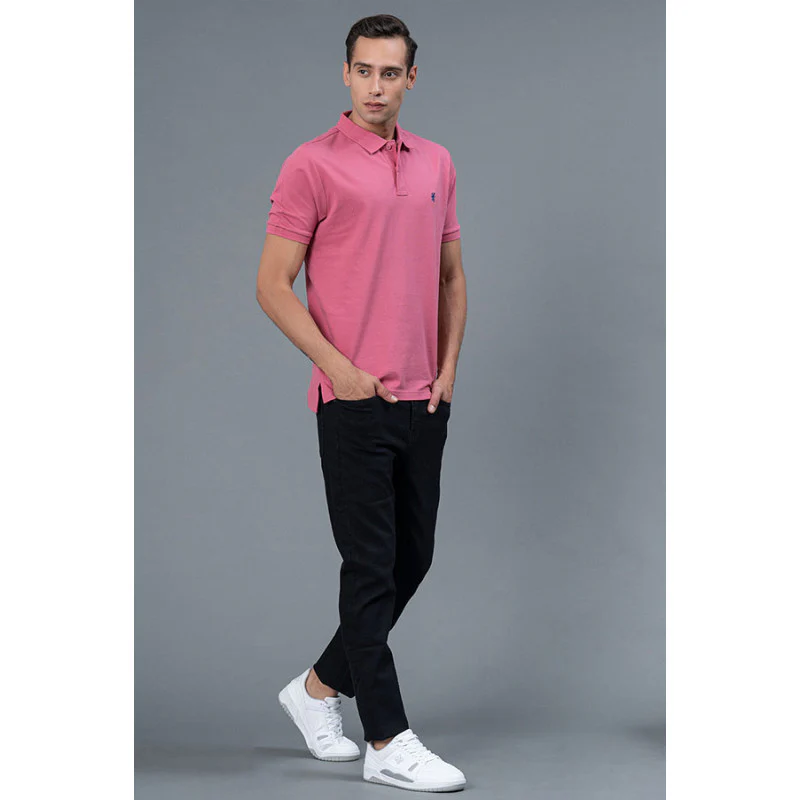 Muted Pink Men's Polo T-Shirt - Image 5