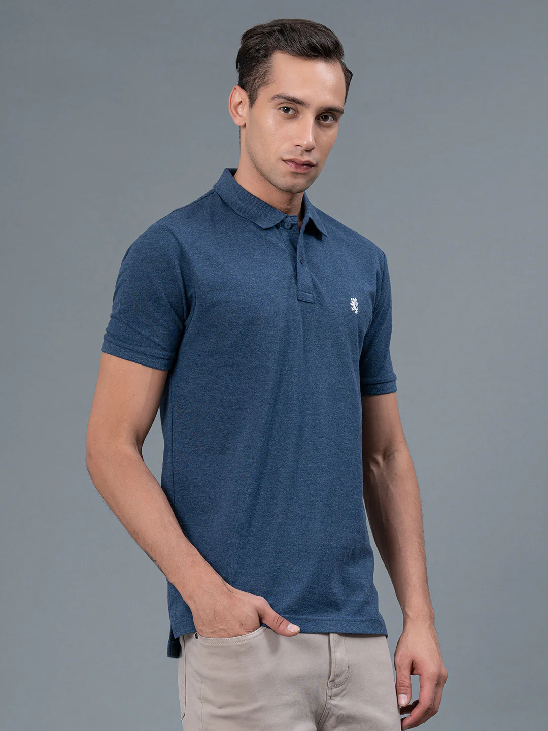 Navy Blue Men's Polo T-Shirt - Image 2