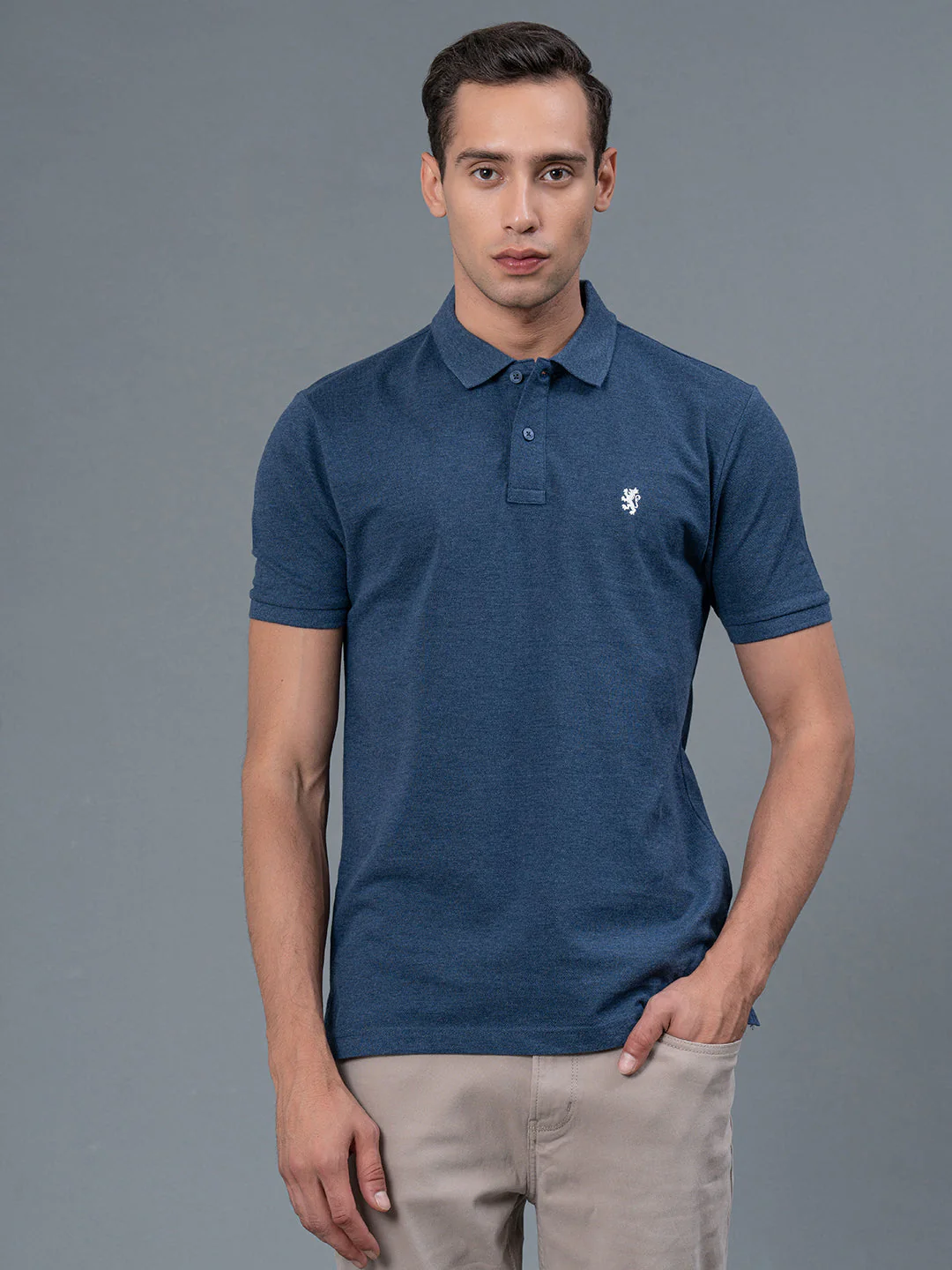 Navy Blue Men's Polo T-Shirt - Image 6