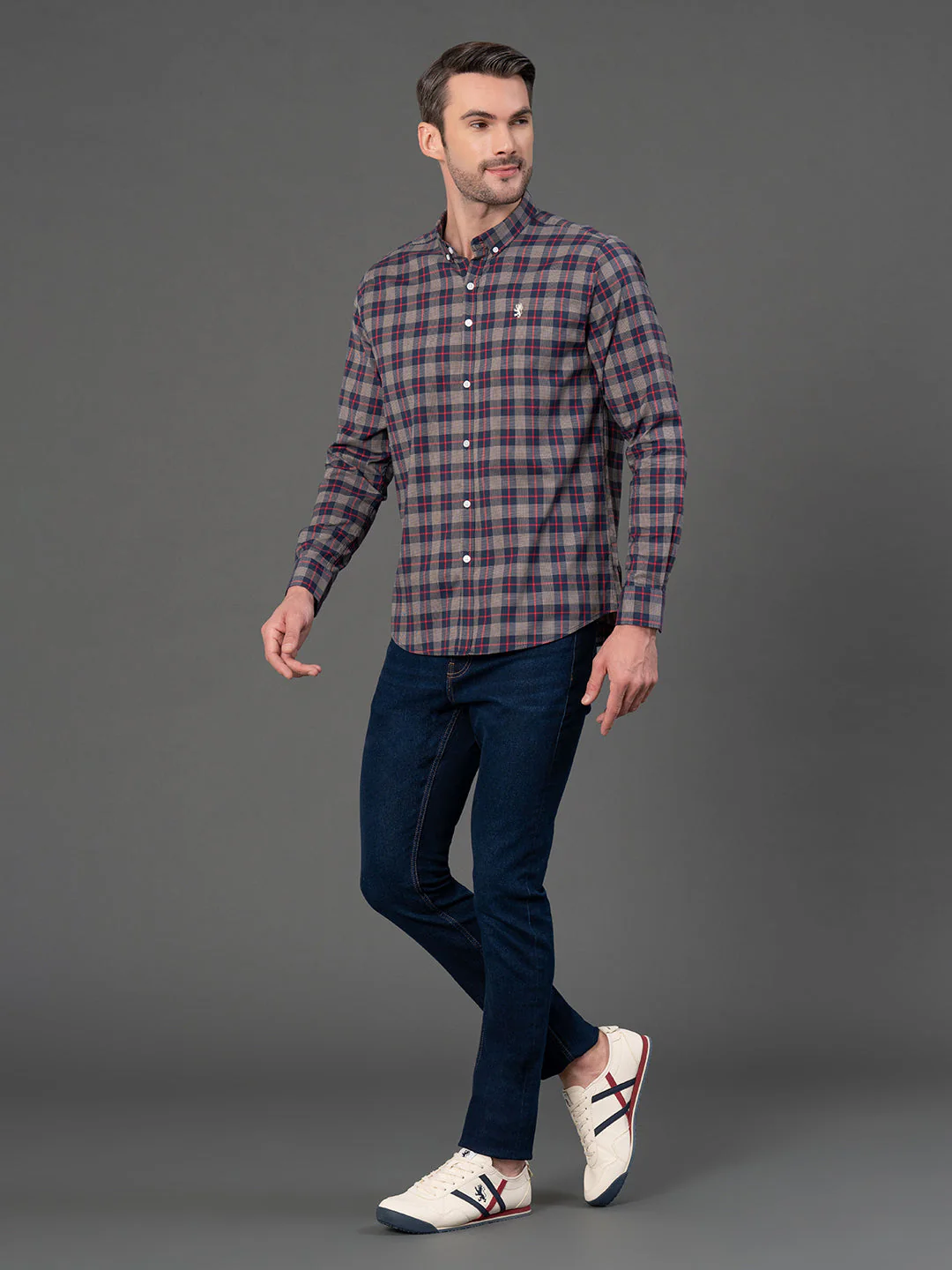 Navy Checked Shirt for Men - Image 5
