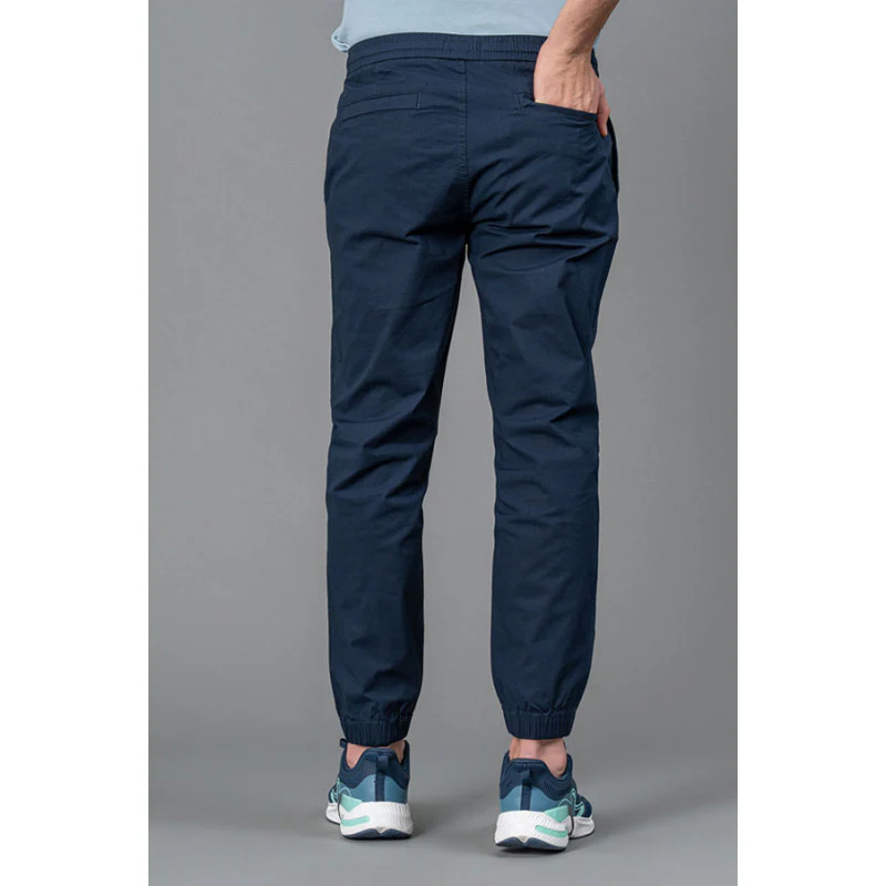 Navy Cotton Joggers for Men - Image 3