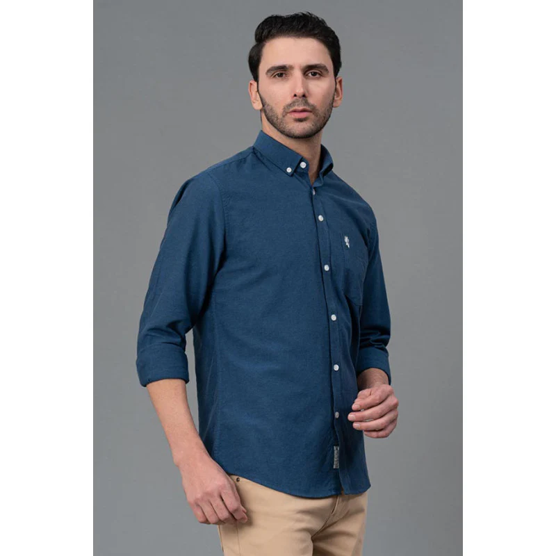 Navy Cotton Shirt for Men - Image 2