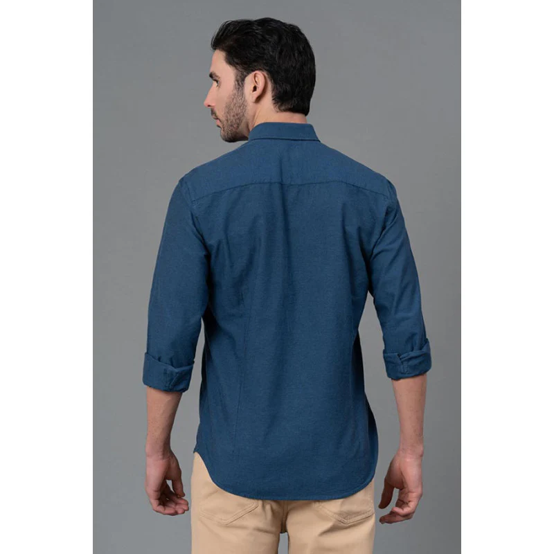 Navy Cotton Shirt for Men - Image 3