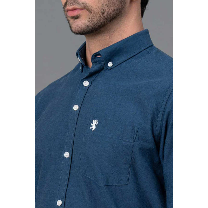 Navy Cotton Shirt for Men - Image 4