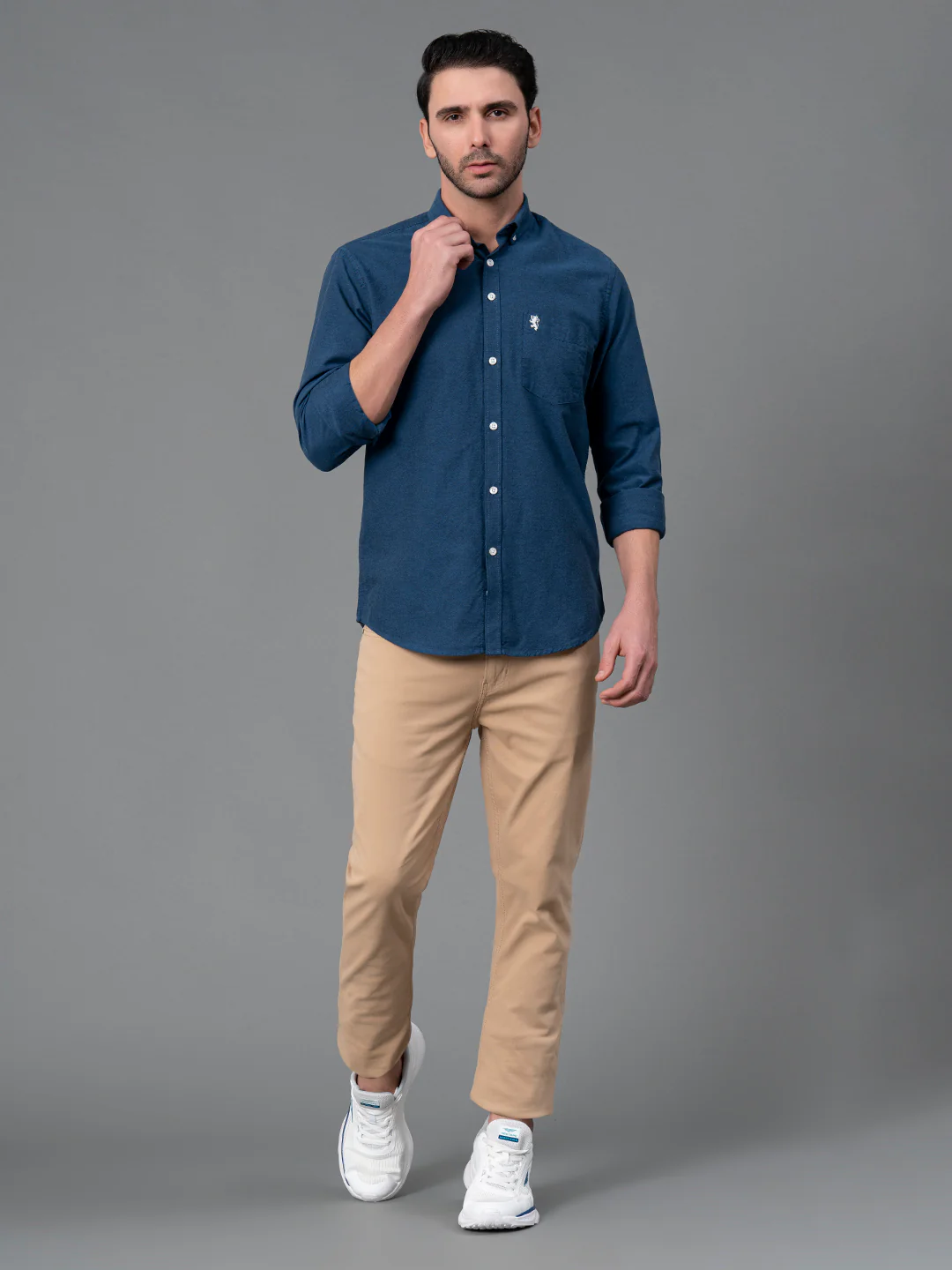 Navy Cotton Shirt for Men - Image 5