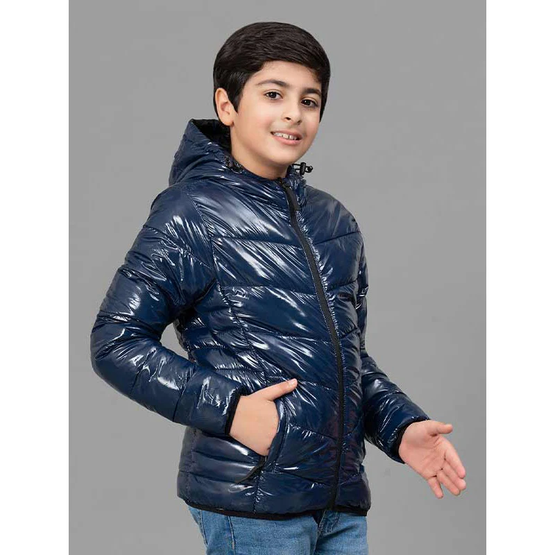 Navy Glossy Jacket for Boy - Image 2