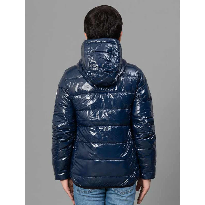 Navy Glossy Jacket for Boy - Image 3