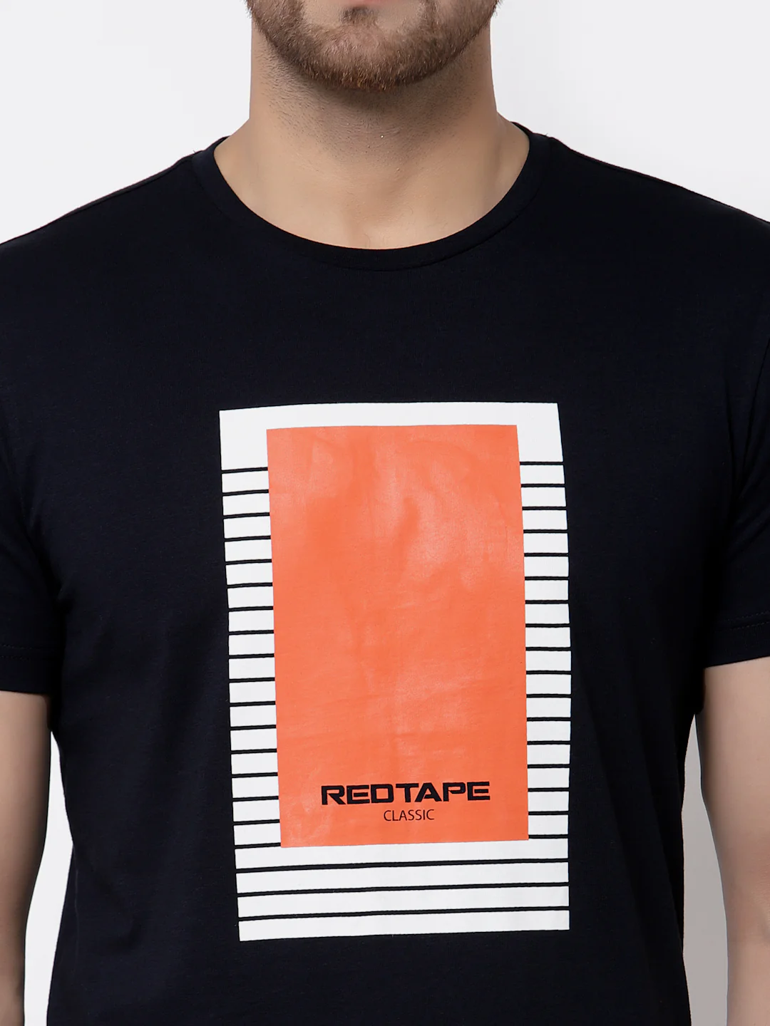 Navy Graphic Print Pure Cotton Men's T-Shirt - Image 4