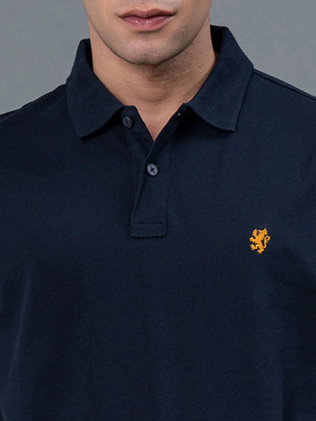 Navy Men's Polo T-Shirt - Image 4