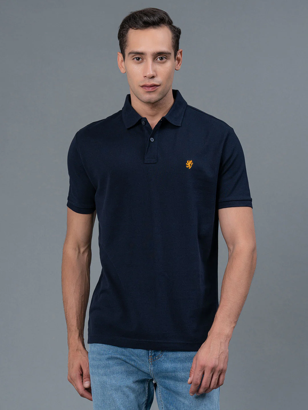 Navy Men's Polo T-Shirt - Image 6
