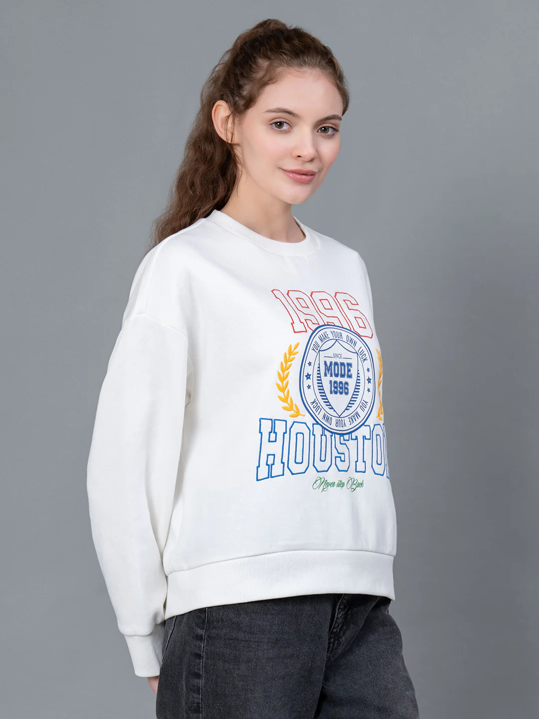 Off White Casual Sweatshirt for Women - Image 2