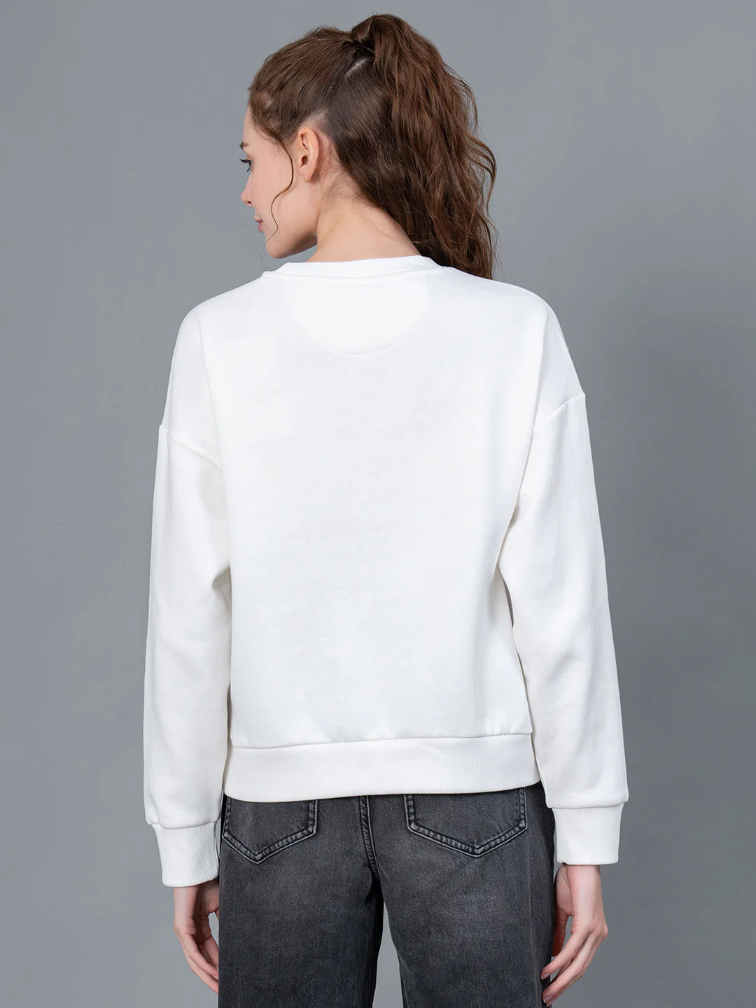 Off White Casual Sweatshirt for Women - Image 3