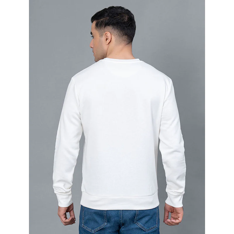 Off White Graphic Print Cotton Poly Fleece Men's Sweatshirt - Image 3
