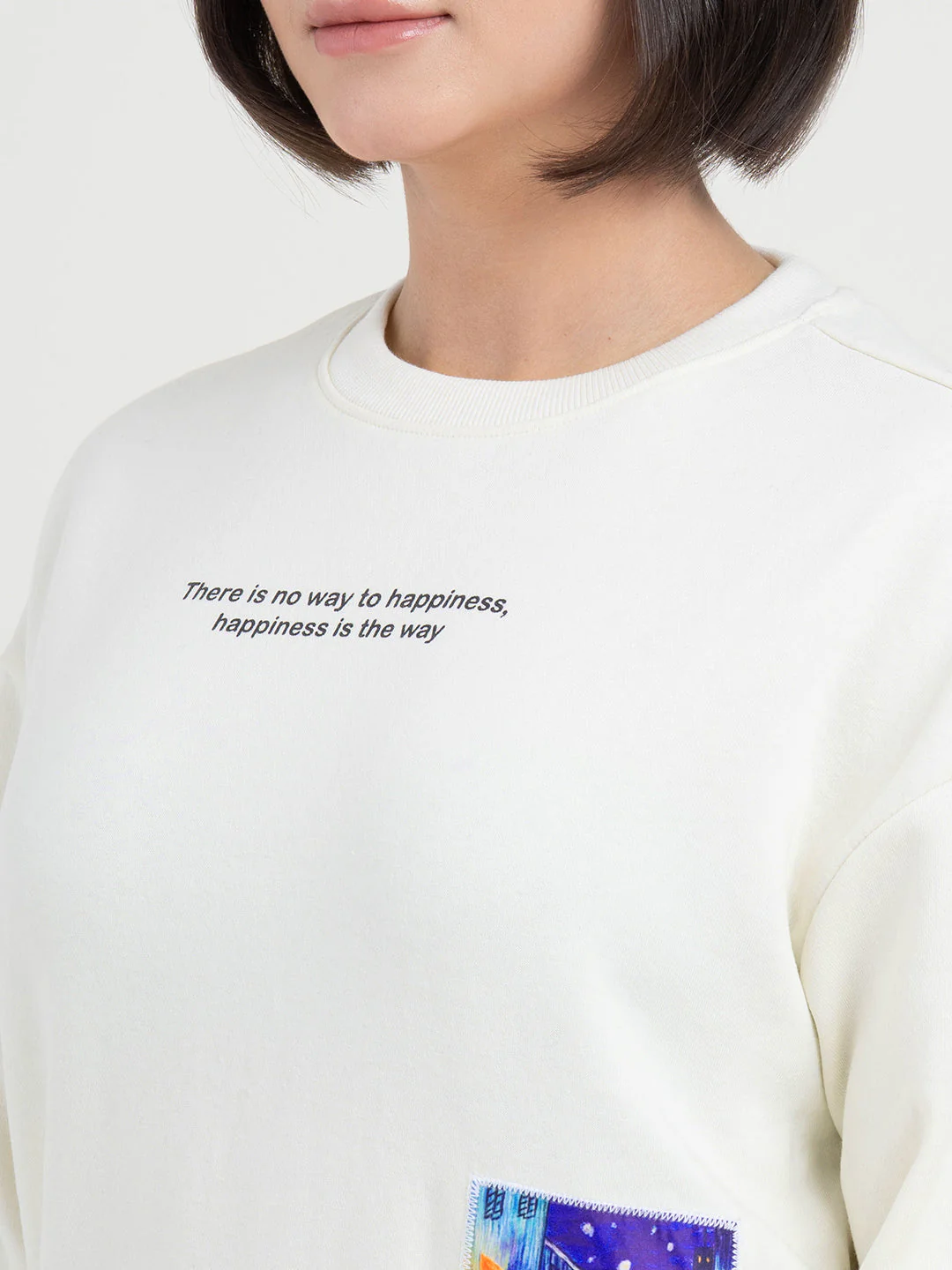 Off-White Graphic Sweatshirt for Women | Winter Everyday Comfort - Image 6