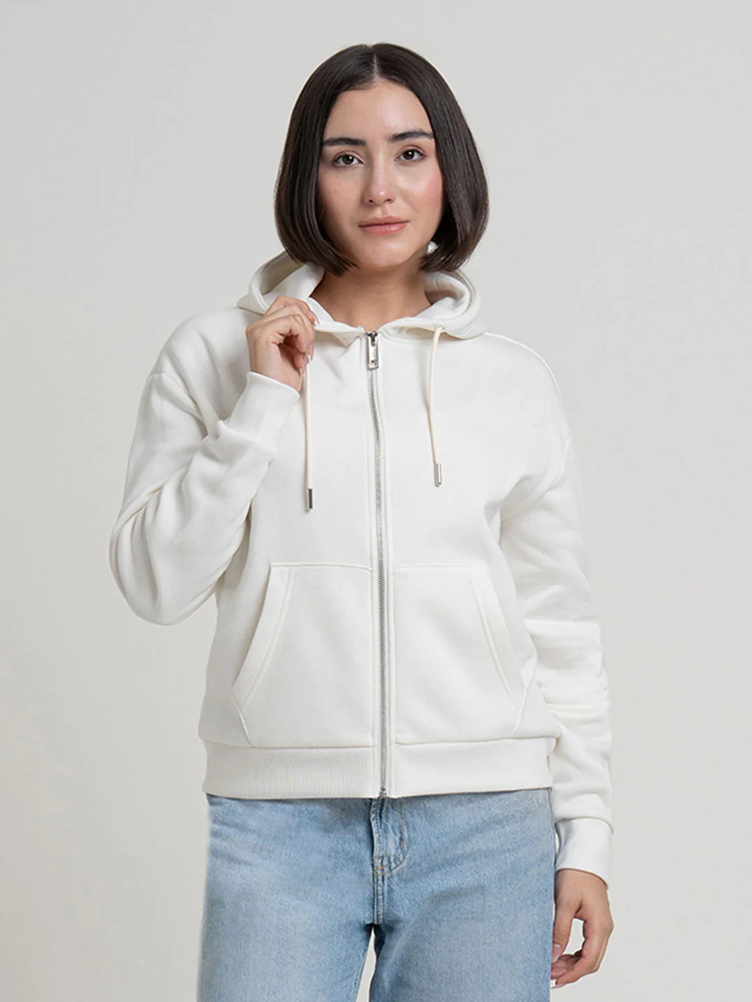 off-White Hoodies for Women | Full-Zip Hoodie for Everyday Comfort - Image 3