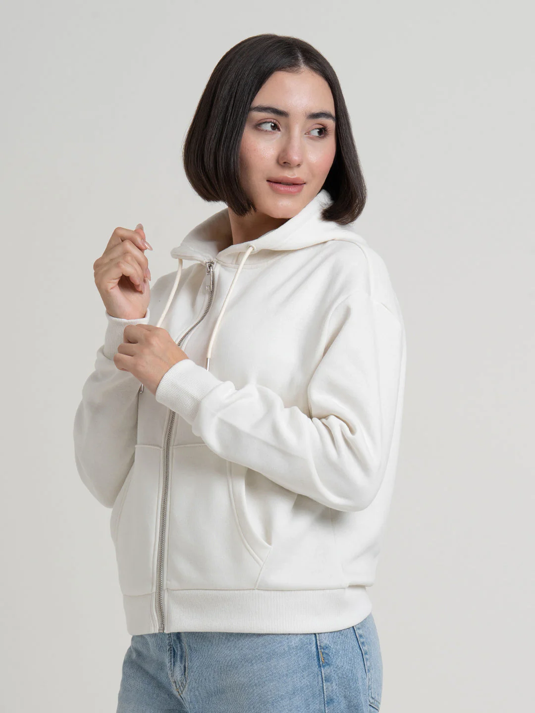 off-White Hoodies for Women | Full-Zip Hoodie for Everyday Comfort - Image 4