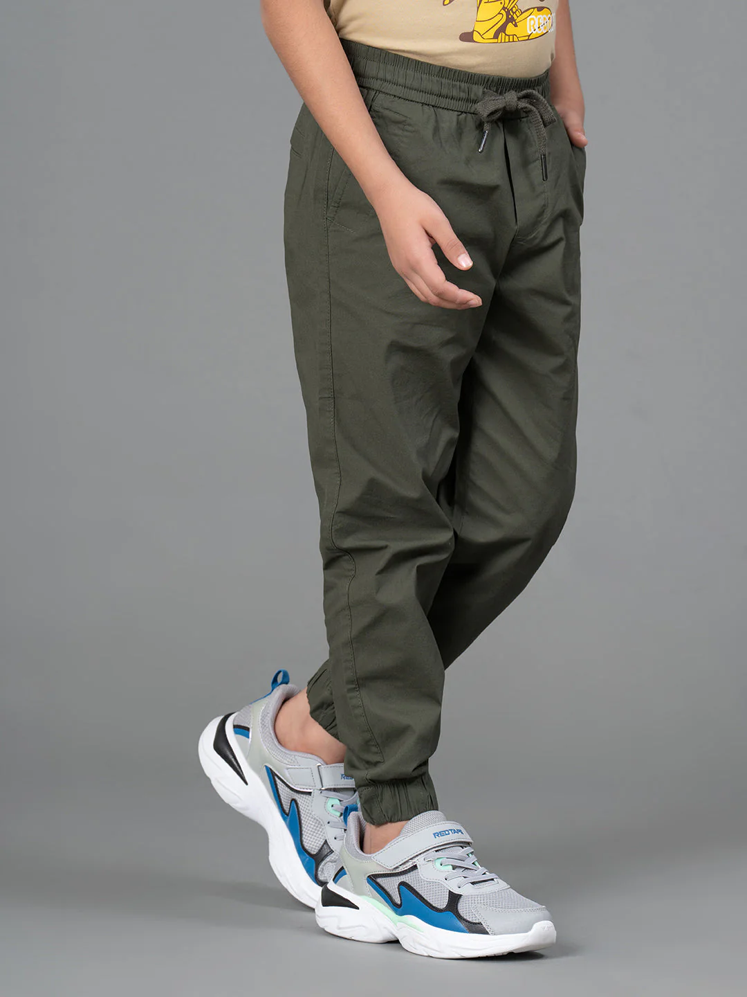 Olive Boy's Joggers- Best in Comfort| Cotton | Regular Fit - Image 2