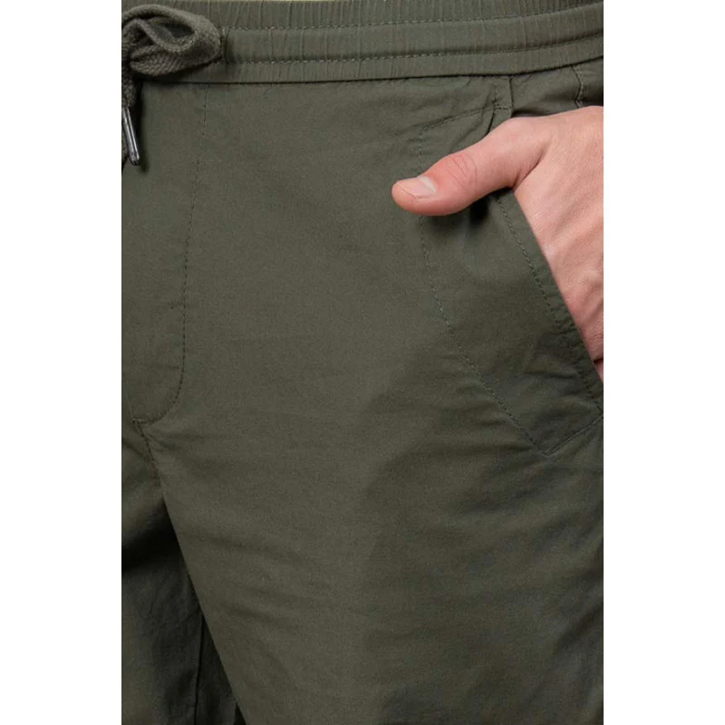 Olive Cotton Joggers for Men - Image 4