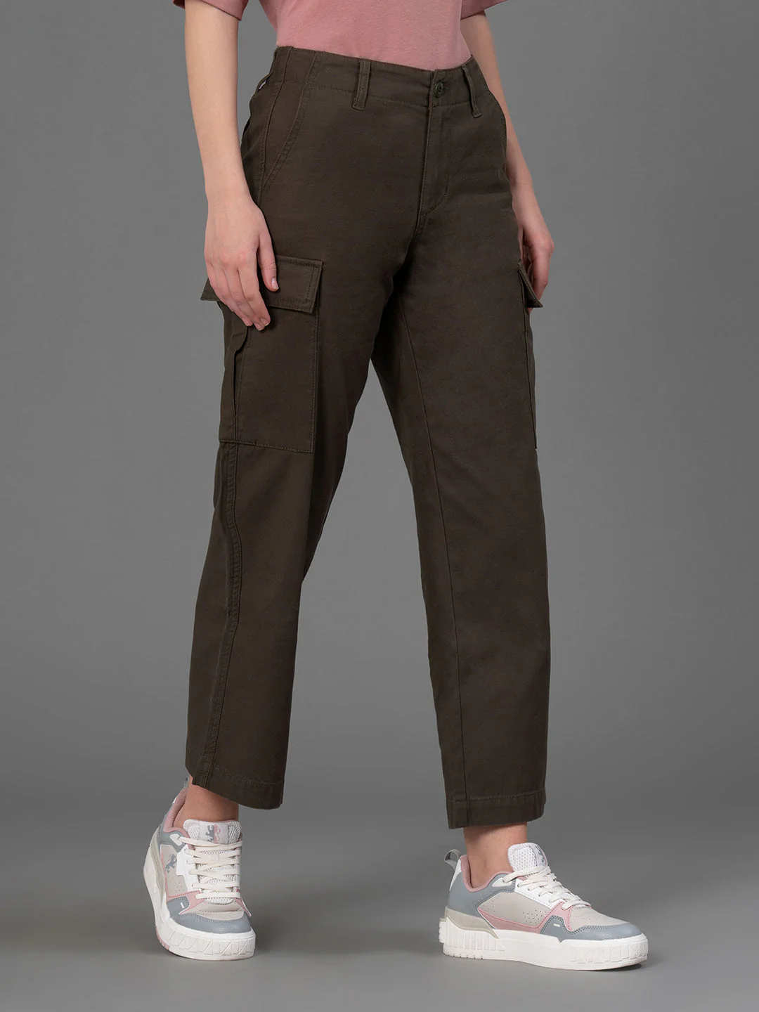 Olive Wide Leg Cargo for Women - Image 2