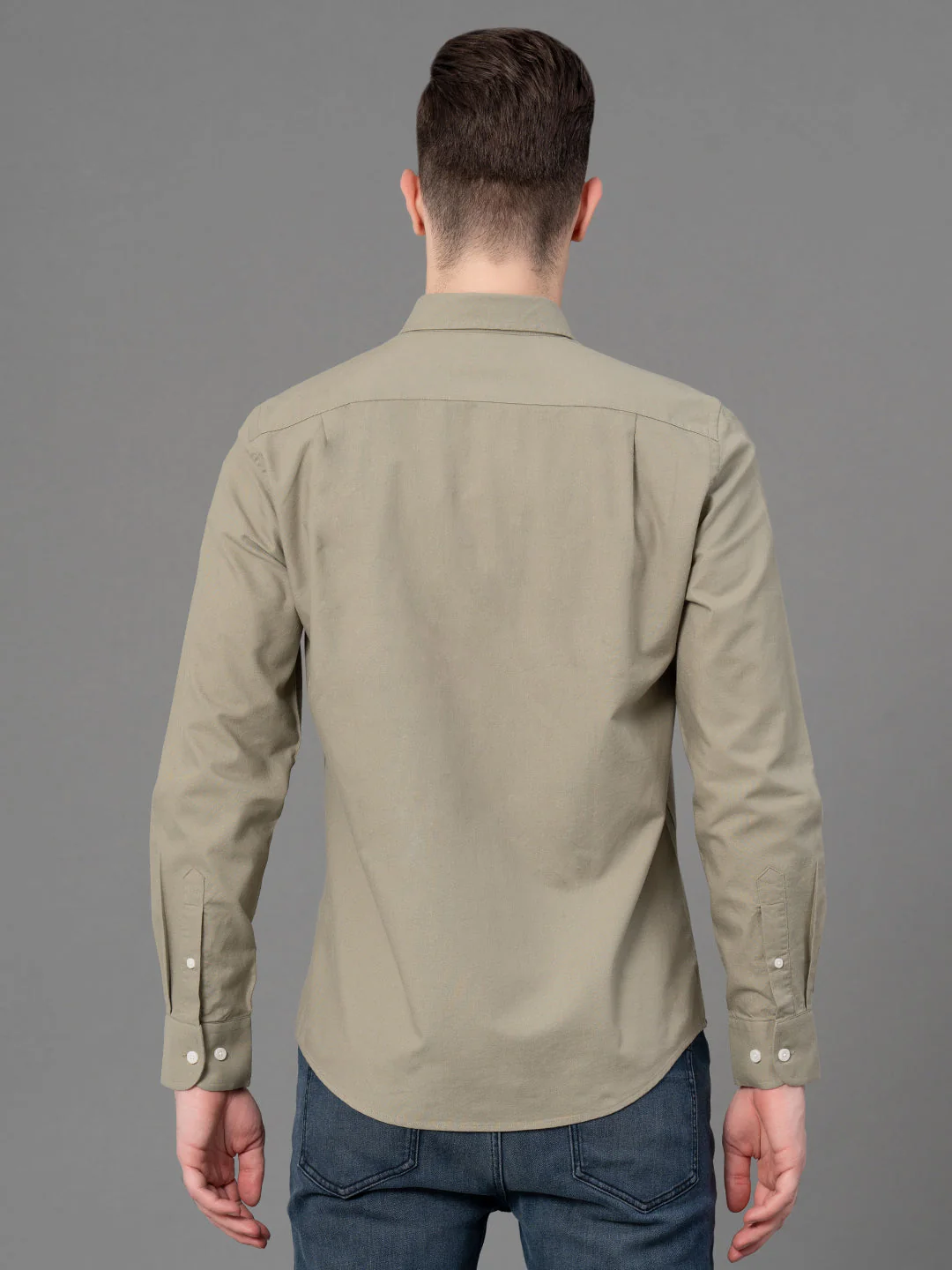 Olive Oxford Shirt for Men - Image 3