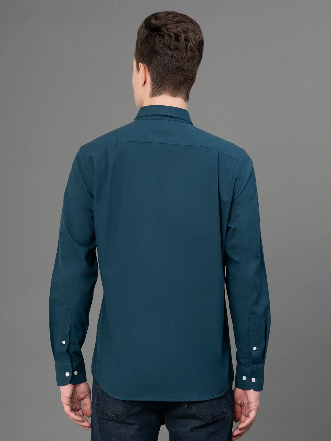 Teal Oxford Shirt for Men - Image 3