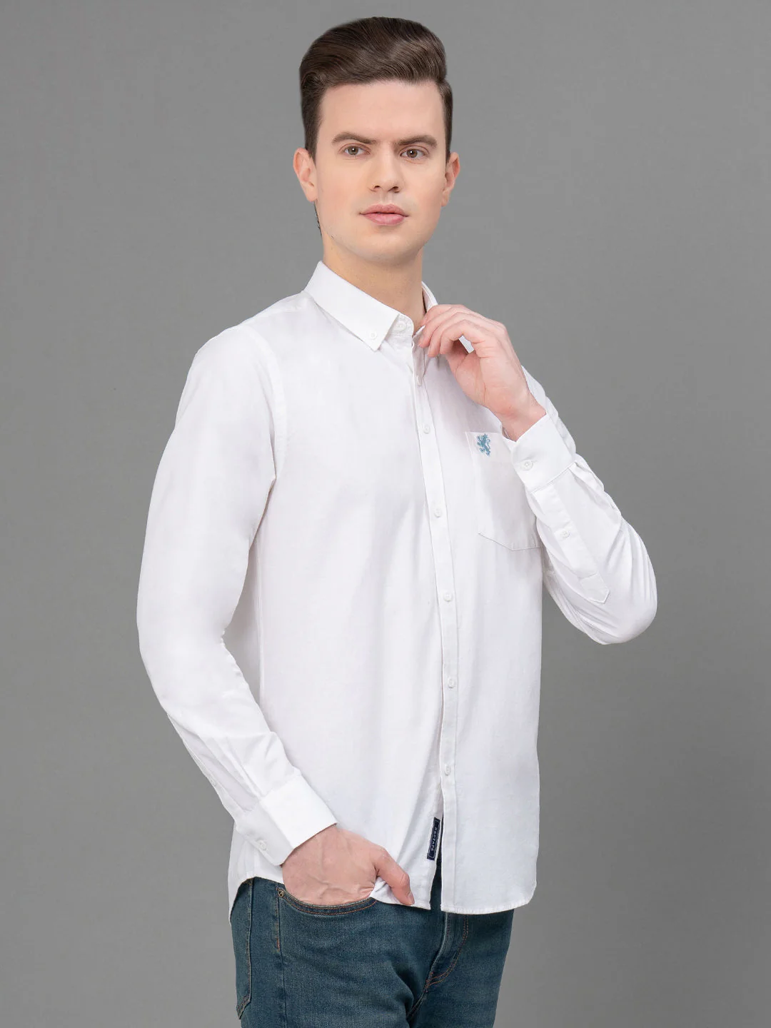 White Oxford Shirt for Men - Image 2