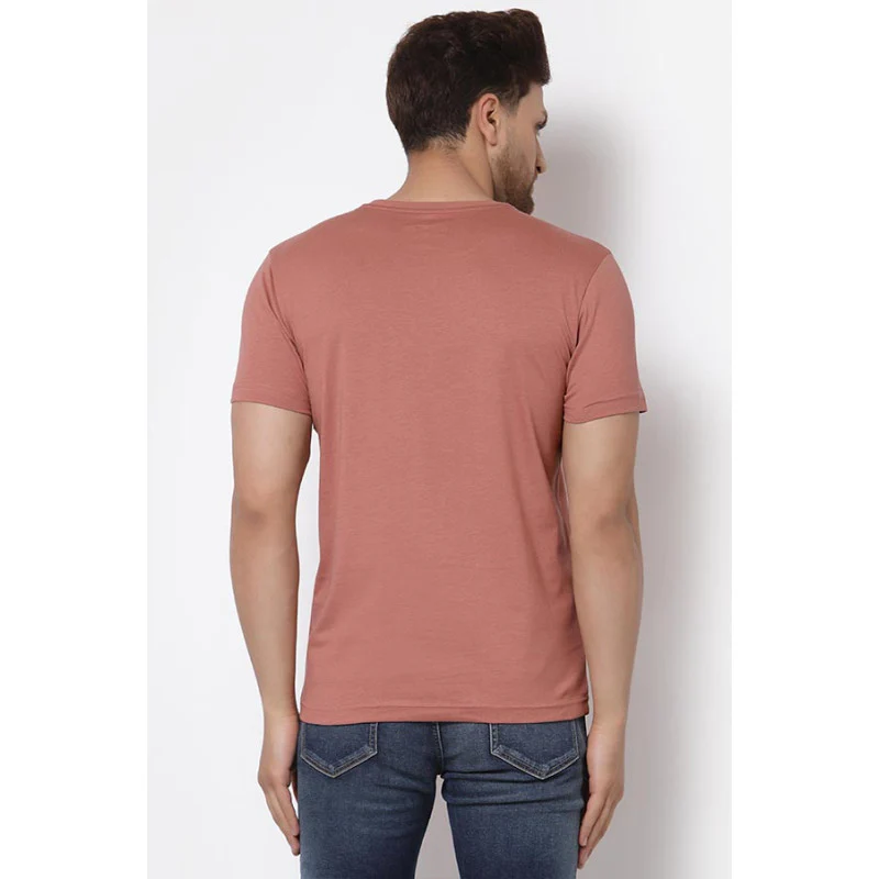 Pale Pink Graphic Print Pure Cotton Men's T-Shirt - Image 3