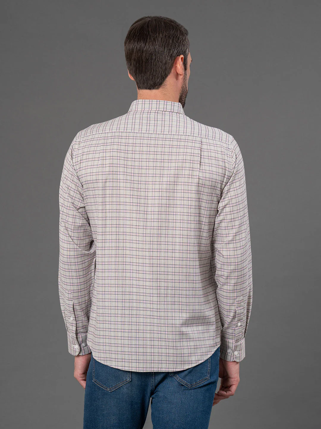 Pastel Green Checked Shirt for Men - Image 3