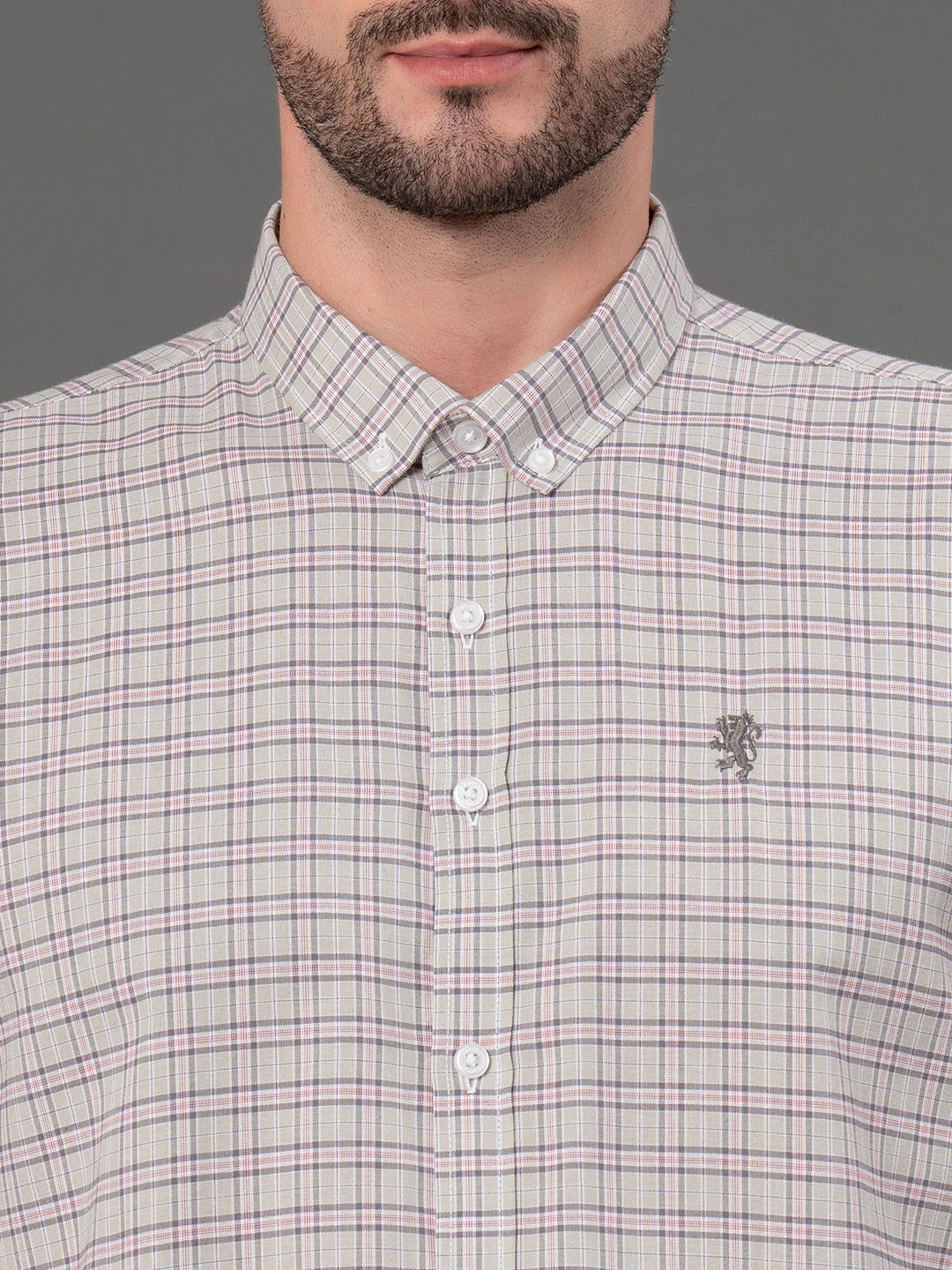 Pastel Green Checked Shirt for Men - Image 4