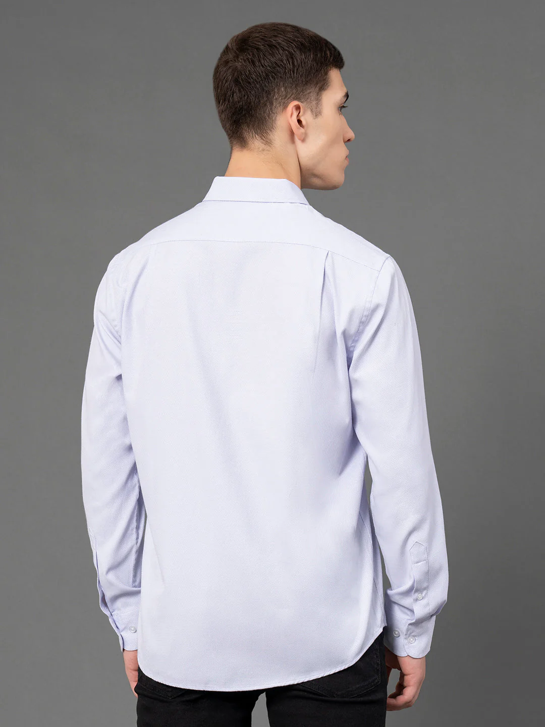 Pastel Purple Dobby Shirt for Men - Image 3
