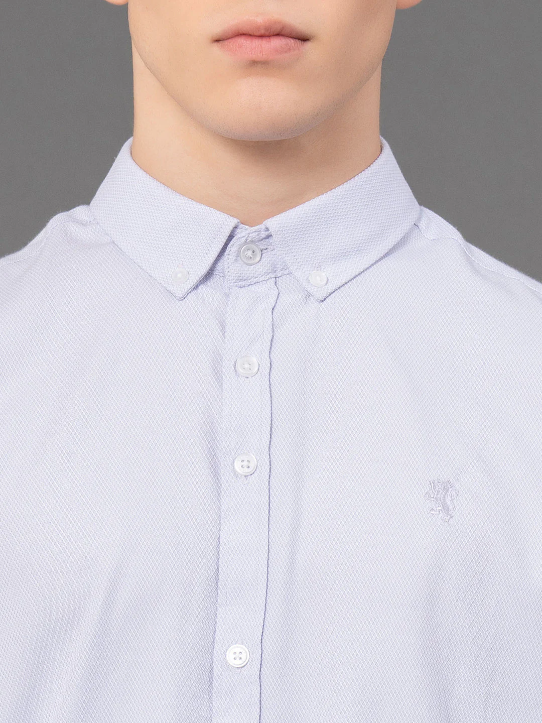 Pastel Purple Dobby Shirt for Men - Image 4
