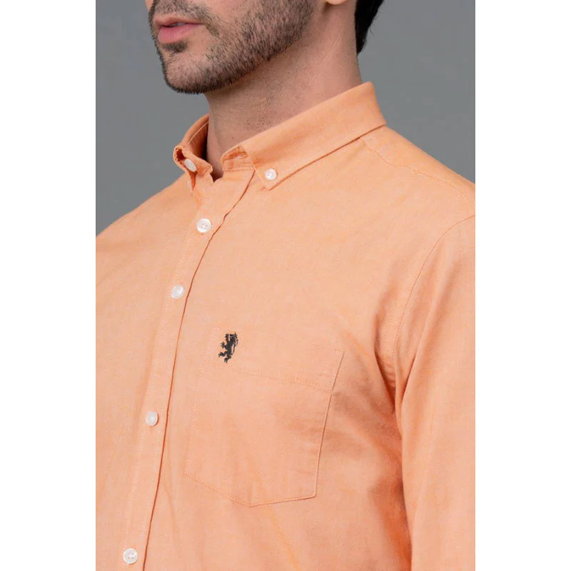 Peach Cotton Shirt for Men - Image 4
