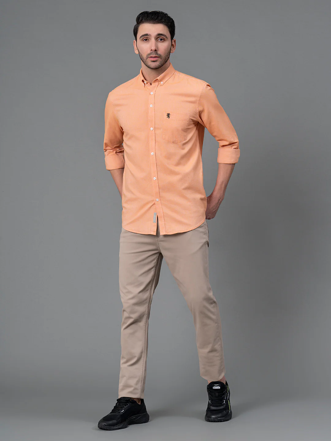 Peach Cotton Shirt for Men - Image 5