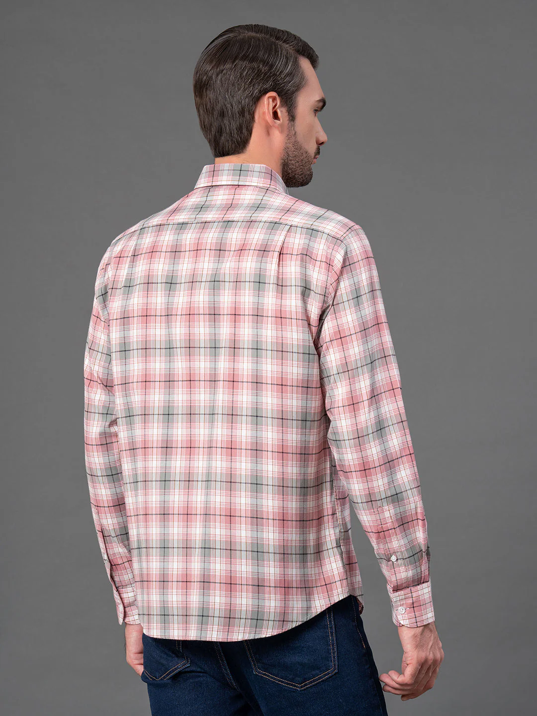 Pink Checked Shirt for Men - Image 3