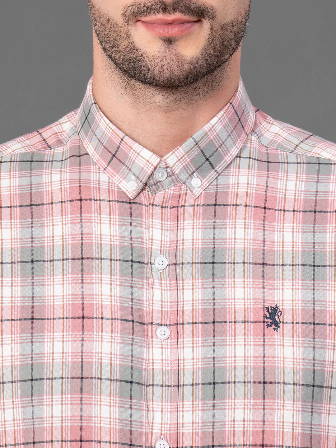 Pink Checked Shirt for Men - Image 4