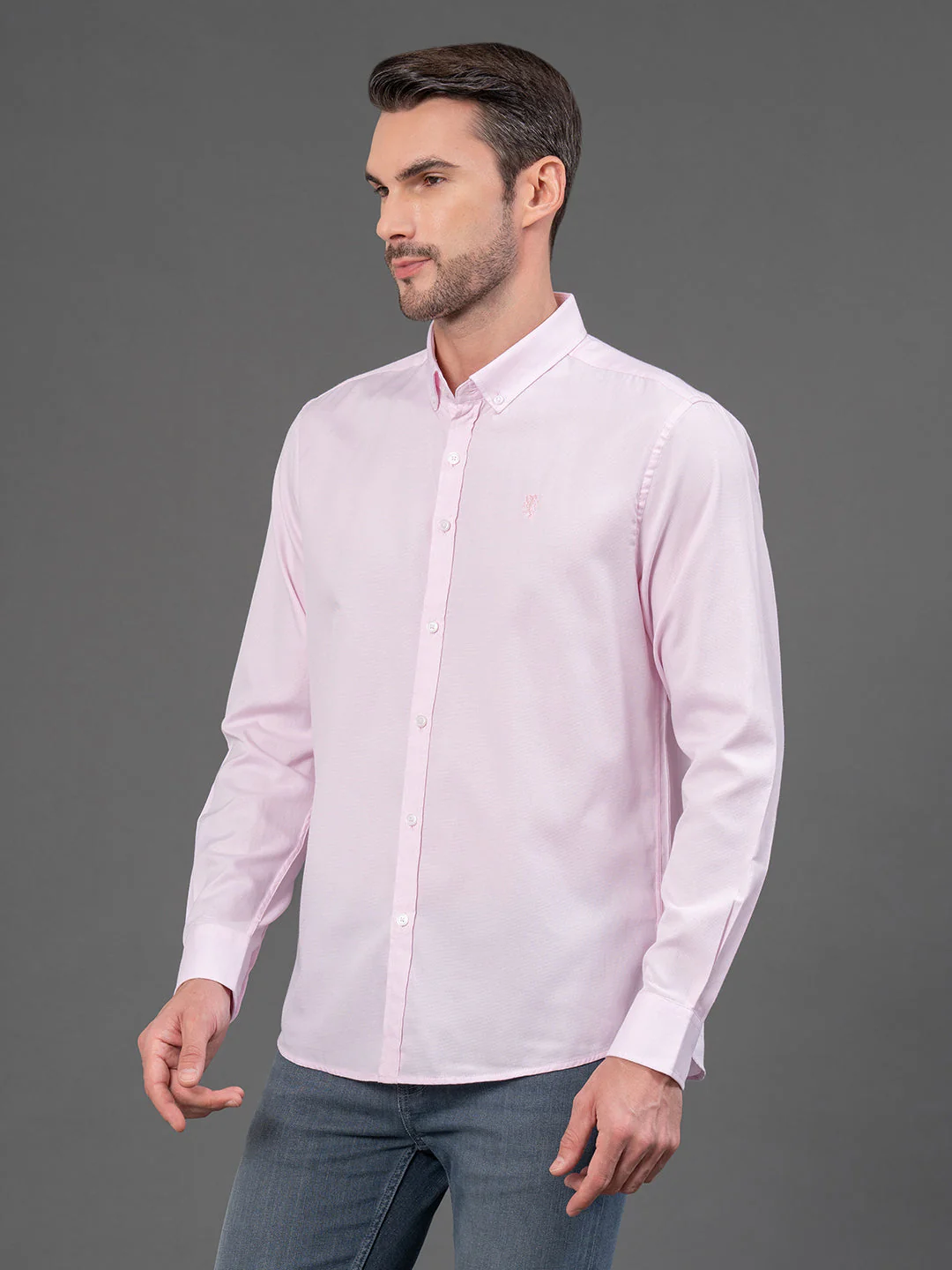 Pink Dobby Shirt for Men - Image 2