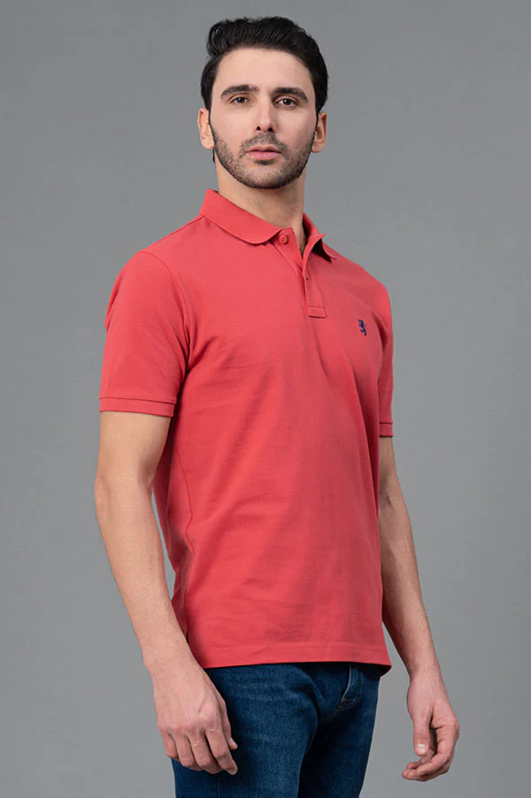 Pink Men Polo T-Shirt - Image 2