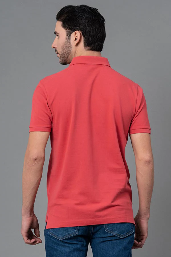 Pink Men Polo T-Shirt - Image 3