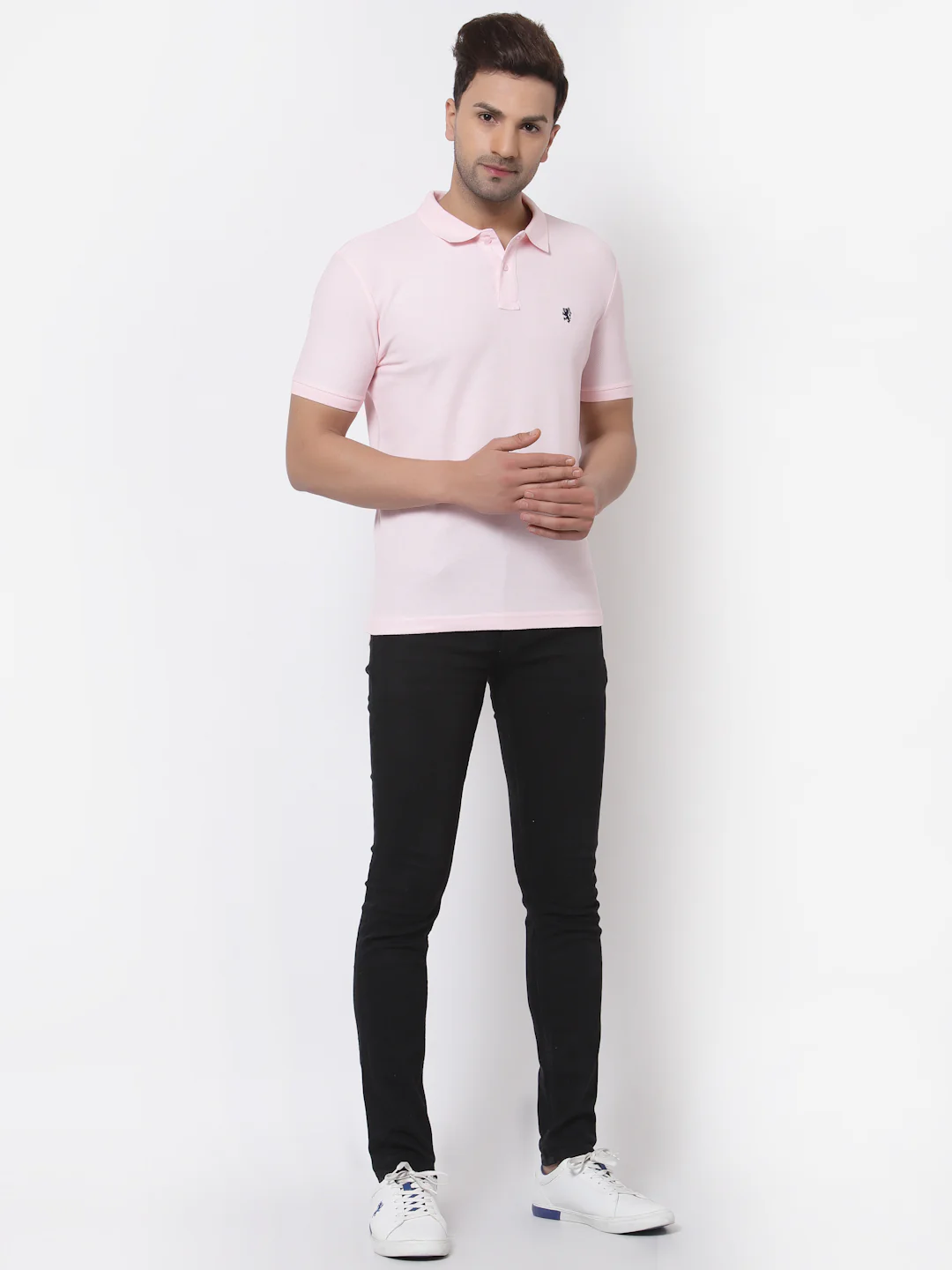 Pink Solid Pure Cotton Men's T-Shirt - Image 5