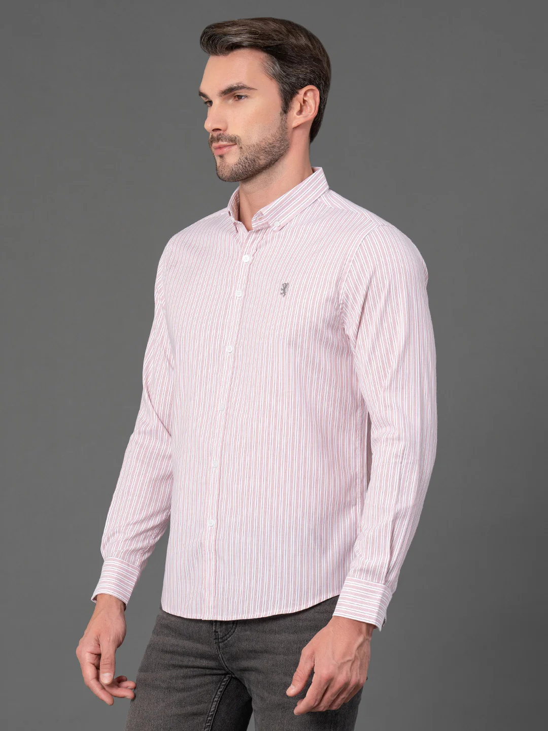 Pink Striped Shirt for Men - Image 2