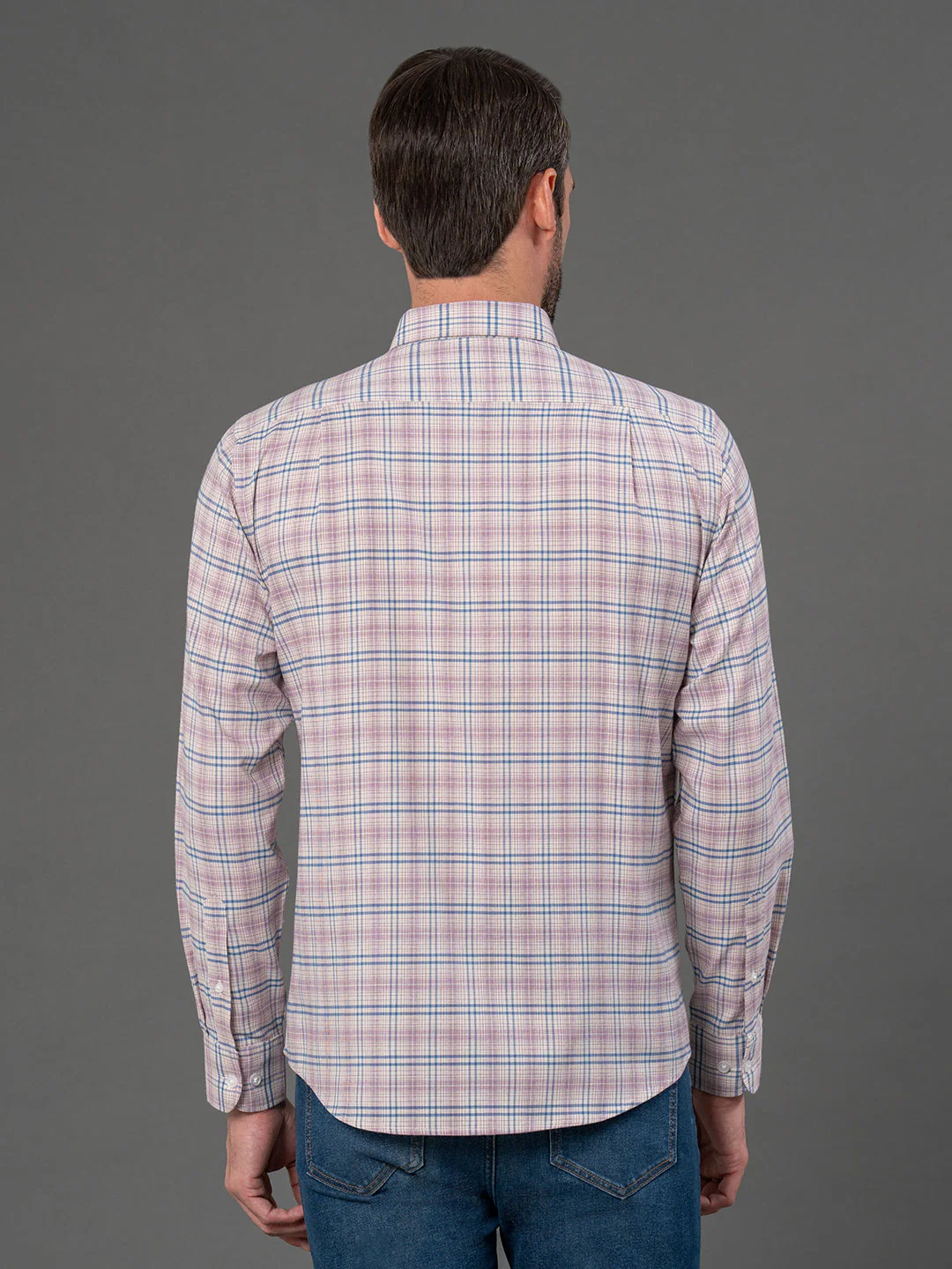 Plum Checked Shirt for Men - Image 3