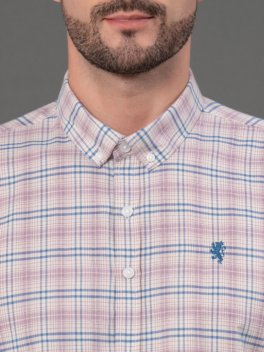 Plum Checked Shirt for Men - Image 4