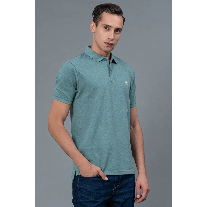 Polo Neck Men's T-Shirt - Image 2