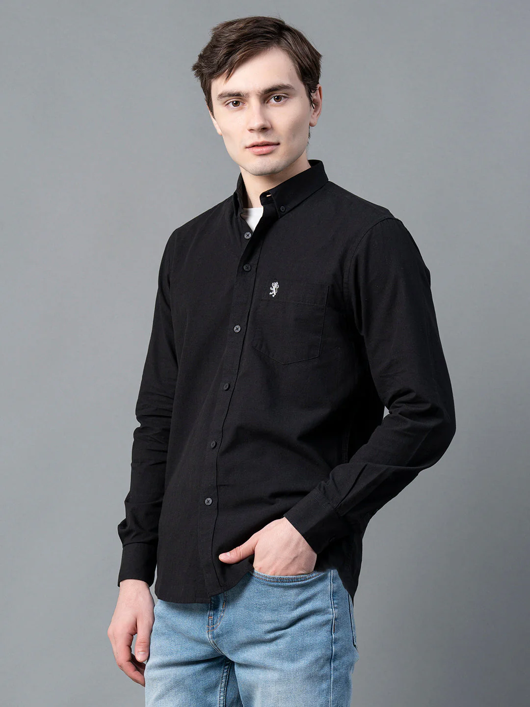 Pure Cotton Solid Shirt for Men - Image 2