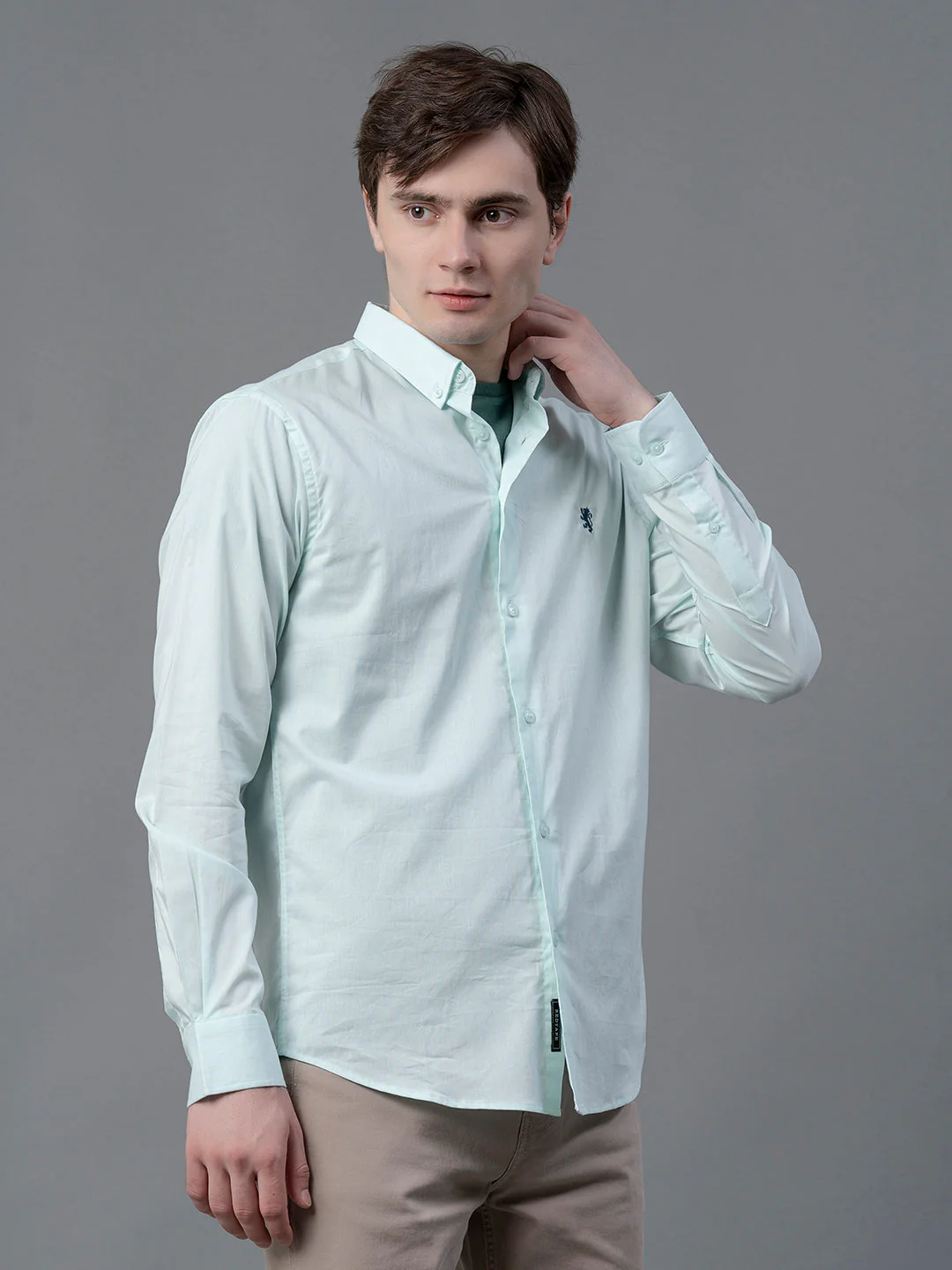 Pure Cotton Solid Shirt for Men - Image 2