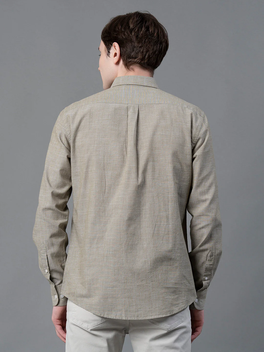 Pure Cotton Solid Shirt for Men - Image 3